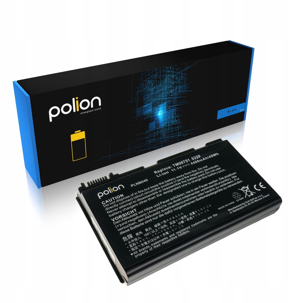 Polion - Bateria voor Acer Laptop - 4400mAh - Li-Ion