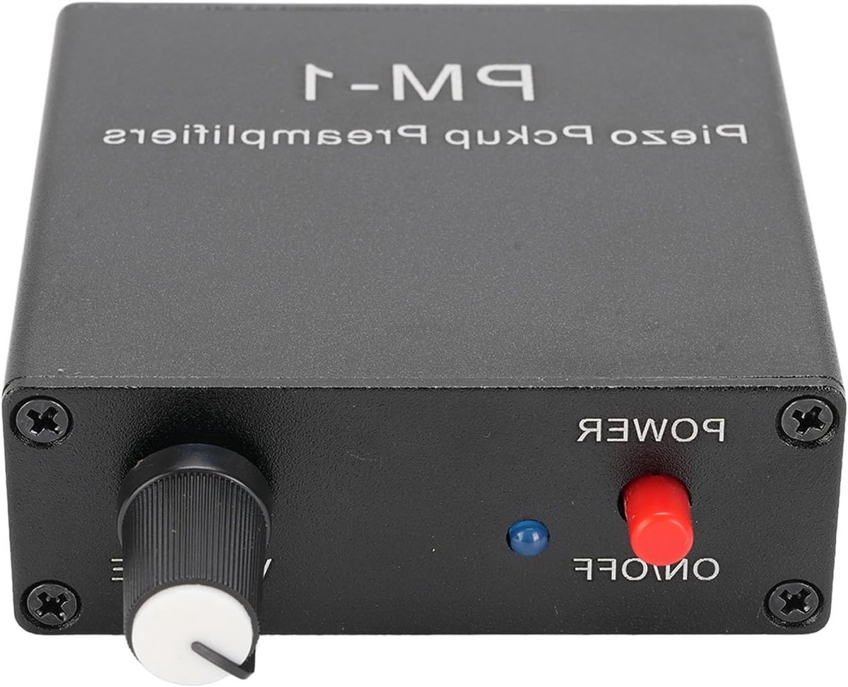Piezo Pickup Preamp met Hoge Impedantie en Laag Geluid, PM-1 Hoofdtelefoonversterker voor Gitaar, Viool en Ukulele met Oplaadbare Batterij