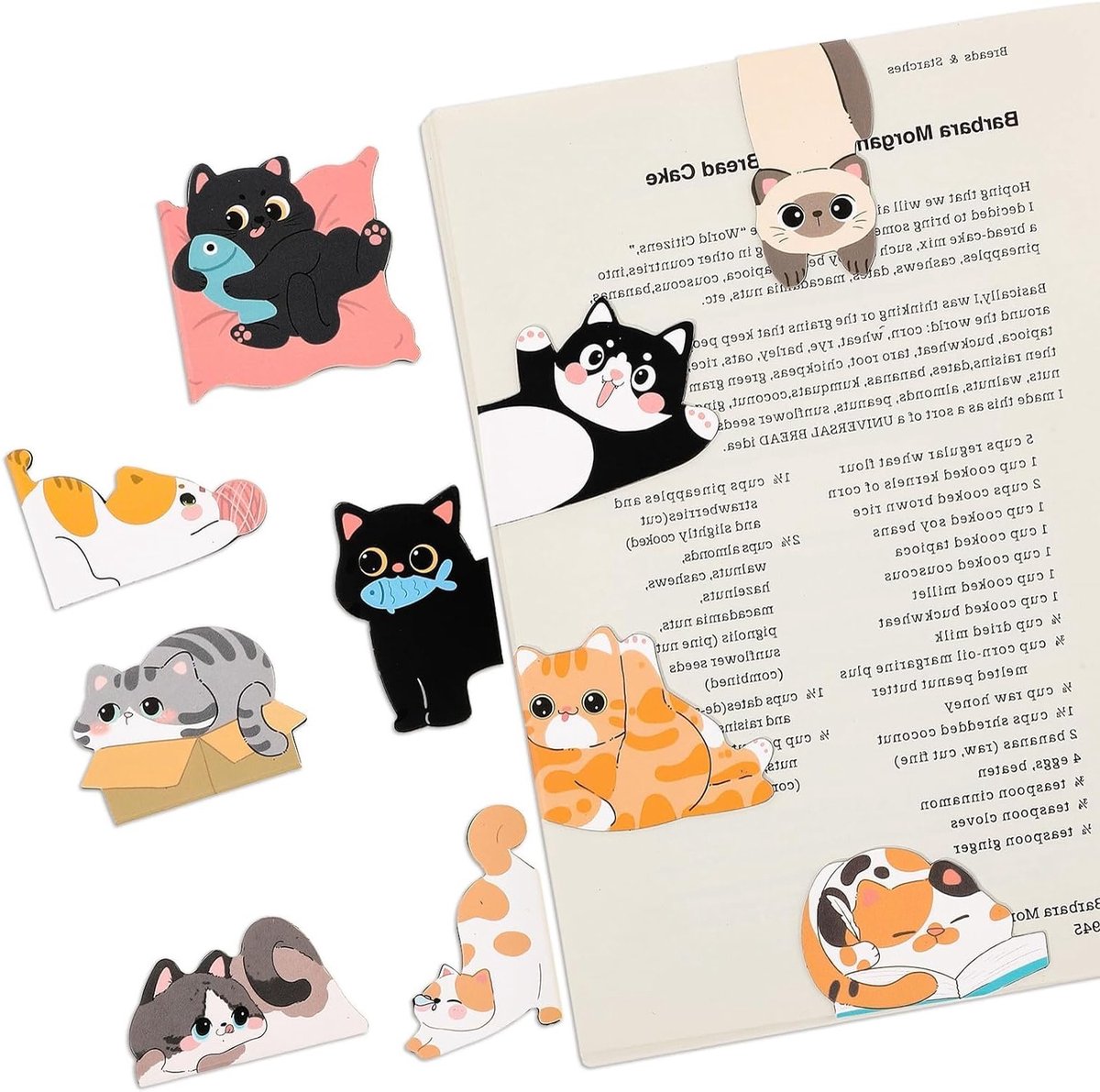 Magnetische Boekenleggers met Grappige Katten, Leuke Leesaccessoires en Cadeaus voor Boekenliefhebbers