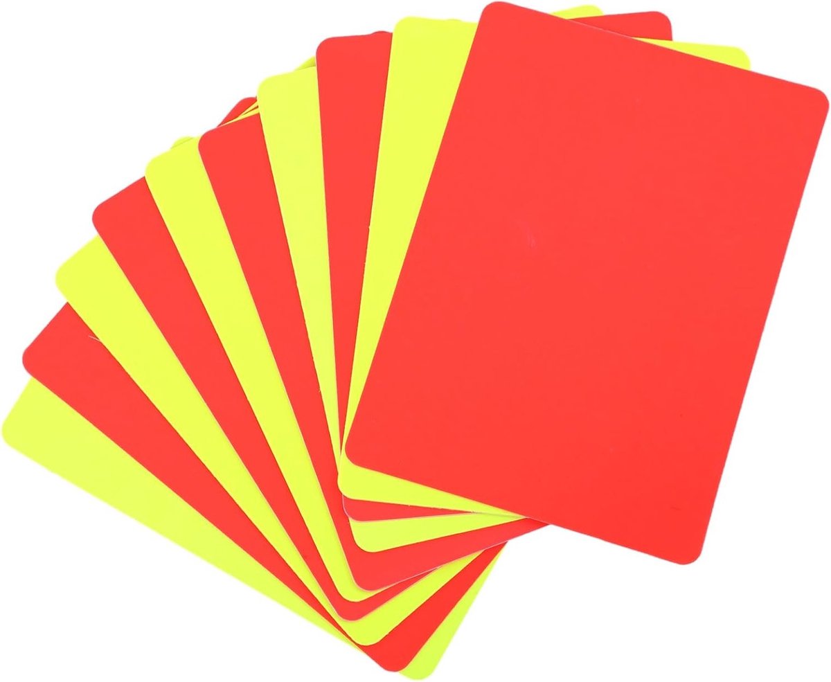 Set van 10 Scheidsrechterskaarten in Rood en Geel - PVC Kaarten voor Voetbalwedstrijden en Sportevenementen, Scheidsrechter Gereedschap en Accessoires
