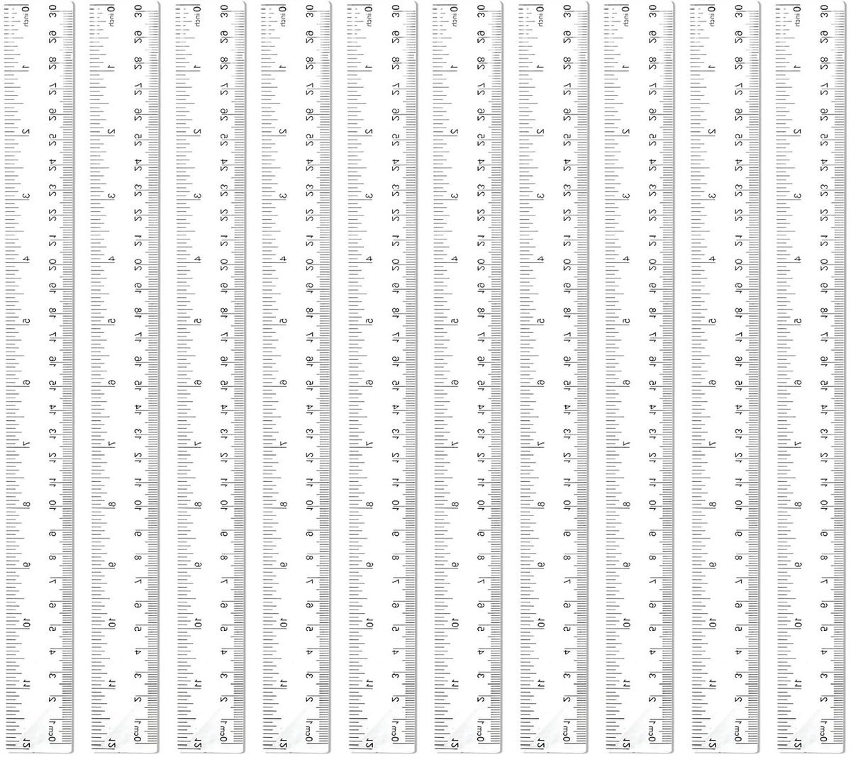30 cm Transparante Liniaal - Set van 10 Stuks - Rechte Plastic Linialen met Metrische en Inch Schaal - Precisie Meetgereedschap voor School, Kantoor en Thuis