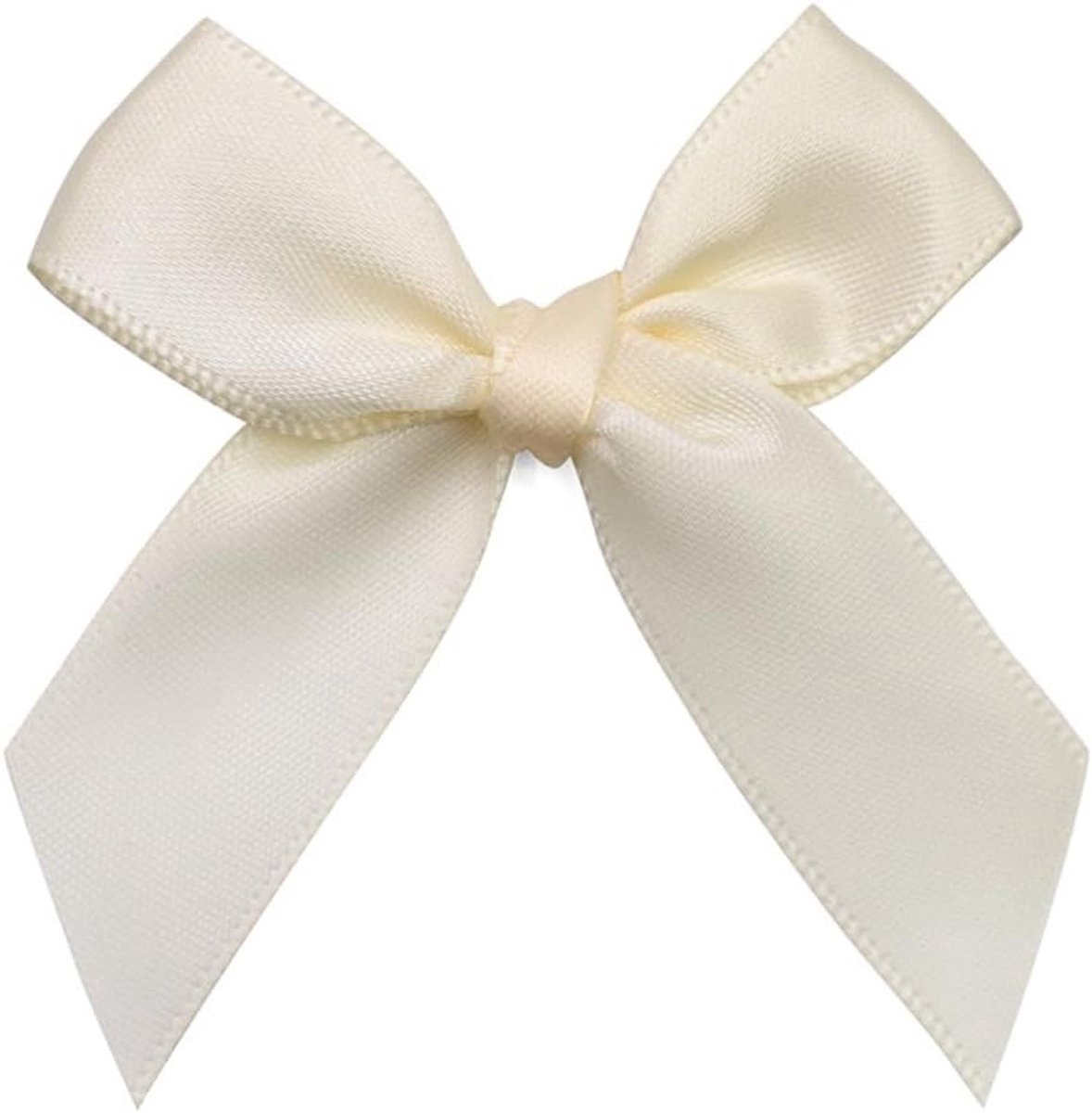 Satin lint van 1.2cm voor cadeau strikken, mini decoratieve strikken en DIY knutselprojecten in crème kleur