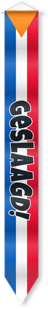 Q2P - Wimpel - Geslaagd - Versiering - Vlag - Decoratie - Rood - Wit - Blauw - Straat Banner - Slinger