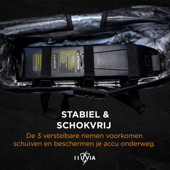 IIuvia Fietstas - 50 x 15 x 15 cm (11.4 liter) Kleur (Grijs) - Accutas Ebike Brandveilig - Accutas Ebike 8 lagen Brandvertragend materiaal — afbeelding 5