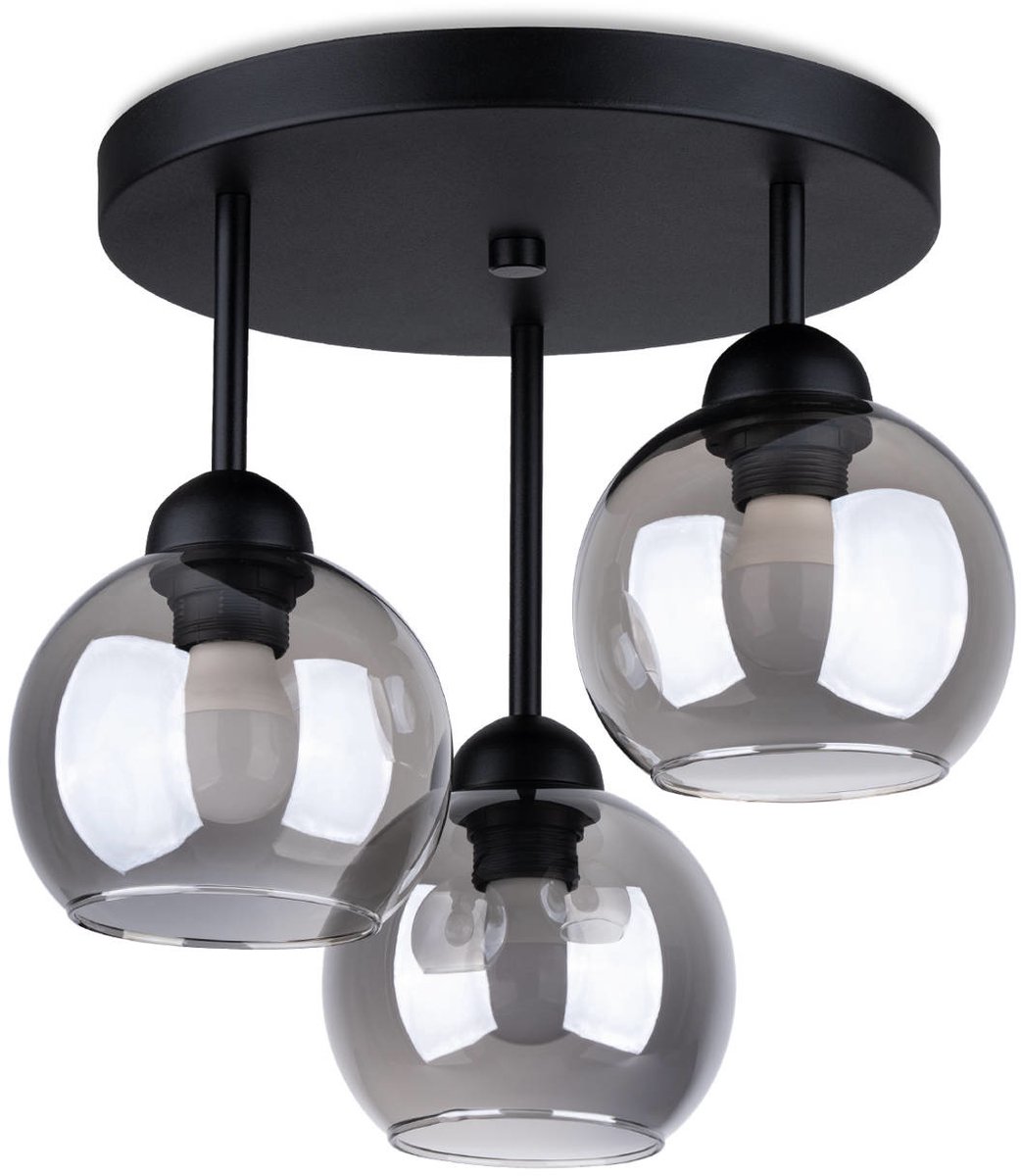Plafondlamp Alino 3 lichts Ø 30 cm zwart