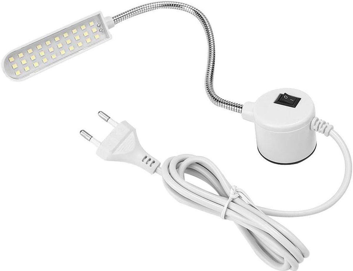 Verstelbare LED Werklamp met Magnetische Basis voor Naaien, Werkbank en Gereedschapgebruik, 6W Gooseneck Lamp voor Precisiewerk en Verlichting