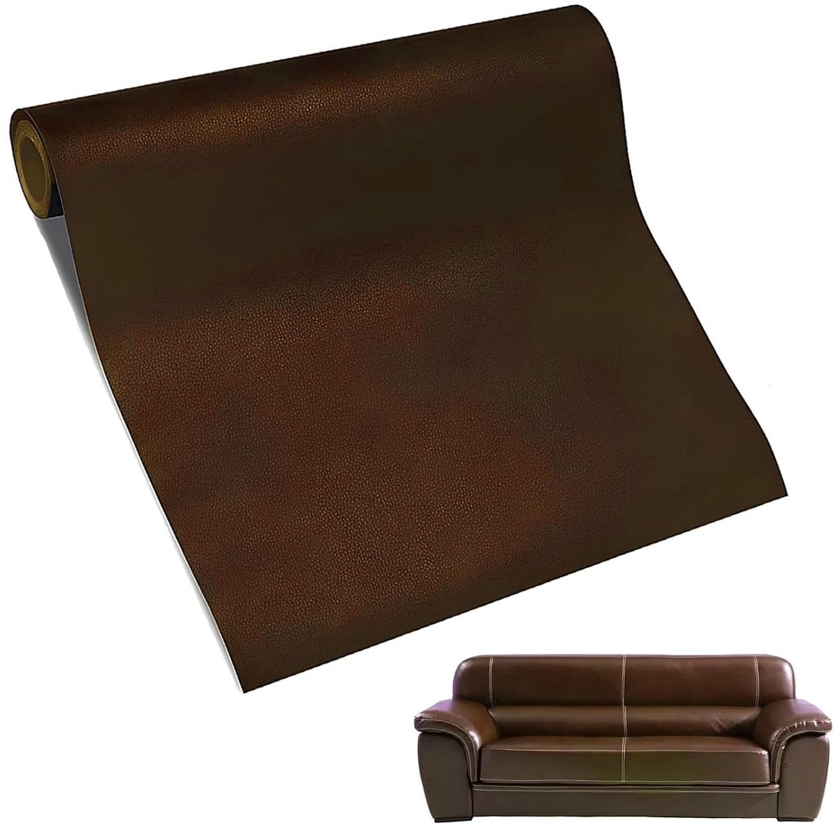 Zelfklevende Nepleer Reparatieset 60 x 137 cm - Leerfolie voor Meubels, Autozetels en Kantoorstoelen (Donkerbruin)