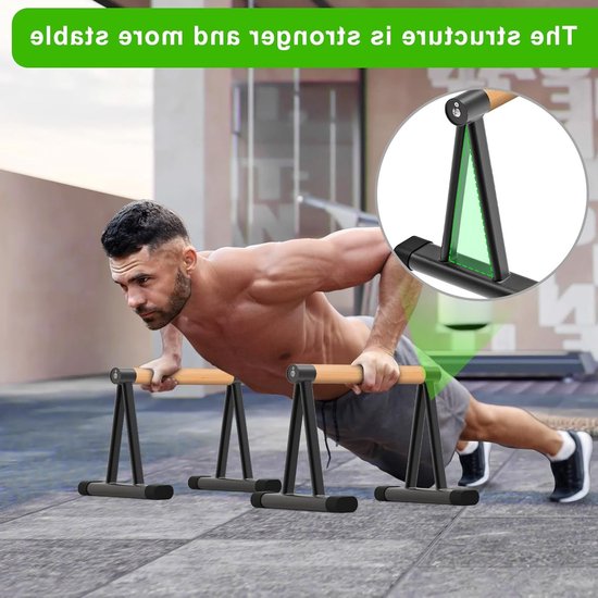 Push-up Steunen voor Calisthenics, Parallettes Bars voor L-Sit en Dip Bar, Ideaal voor Krachttraining en Thuis Gym Oefeningen — afbeelding 4
