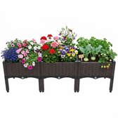 Plantenbak met Poten – Verhoogde Kweekbak Buiten – Modulaire Moestuinbak voor Balkon & Tuin – Kunststof Bloembak met Waterreservoir & Drainage – Kruidenbak / Groentebak