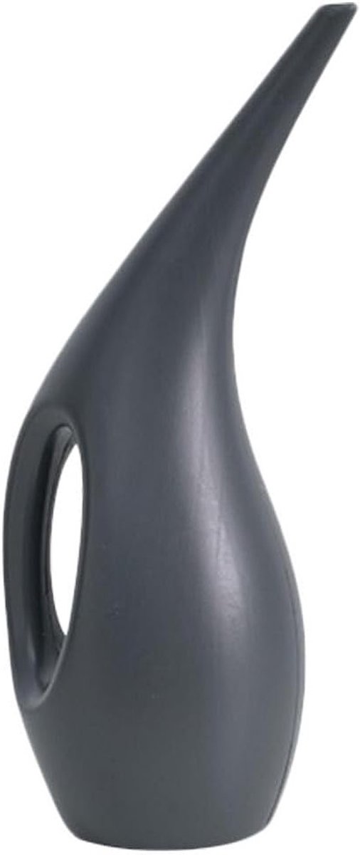 Grote Plastic Gieter van 1.5L met Lange Tuit voor Efficiënte Bewatering van Planten en Tuin, Elegante Irrigatie Pot in Donkergrijs