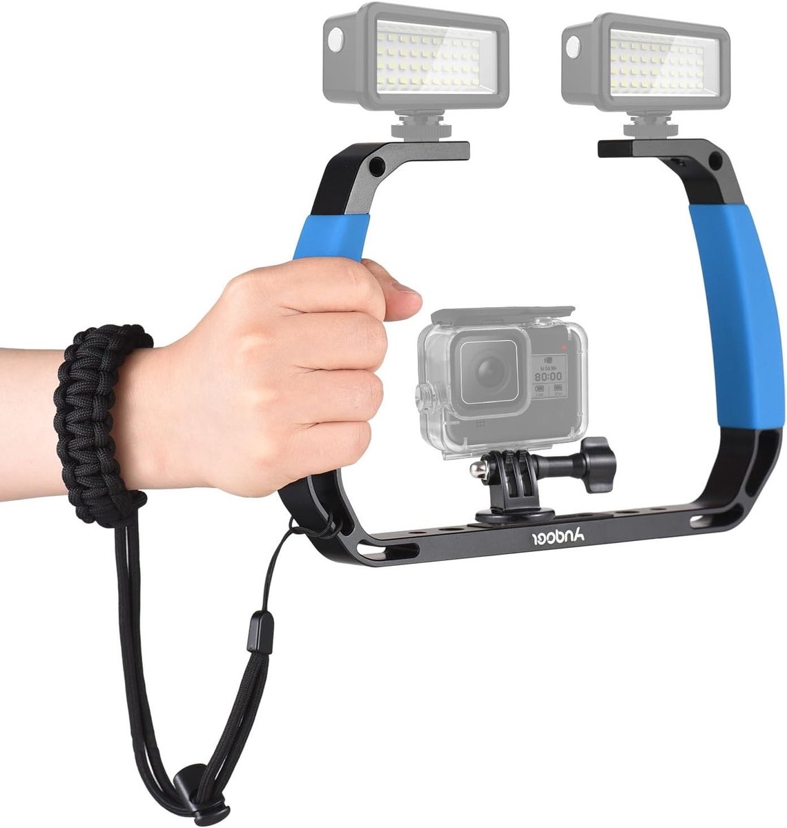 Actiecamera Onderwater Hand Stabilizer met Koud Schoen Bevestigingen en Polsband voor GoPro Hero en DJI Osmo Action Camera's