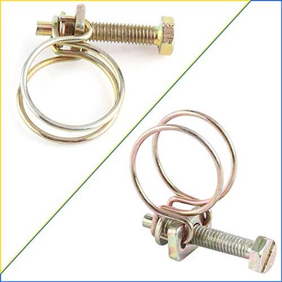 Allecto - Water Hose Barb Clamp - Slangklemmen - Sterke Bevestiging - Goudkleurig - Dubbel Draad - Handig voor Tuin en Kluswerk - 19mm van Allecto — afbeelding 4