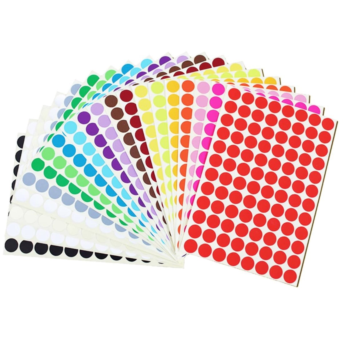 By shayne - Ronde Plakpunten - Zelfklevende Stickers - 16 Kleuren - Kleurcodering - Markeringspunten voor Kantoor - School - Kalender