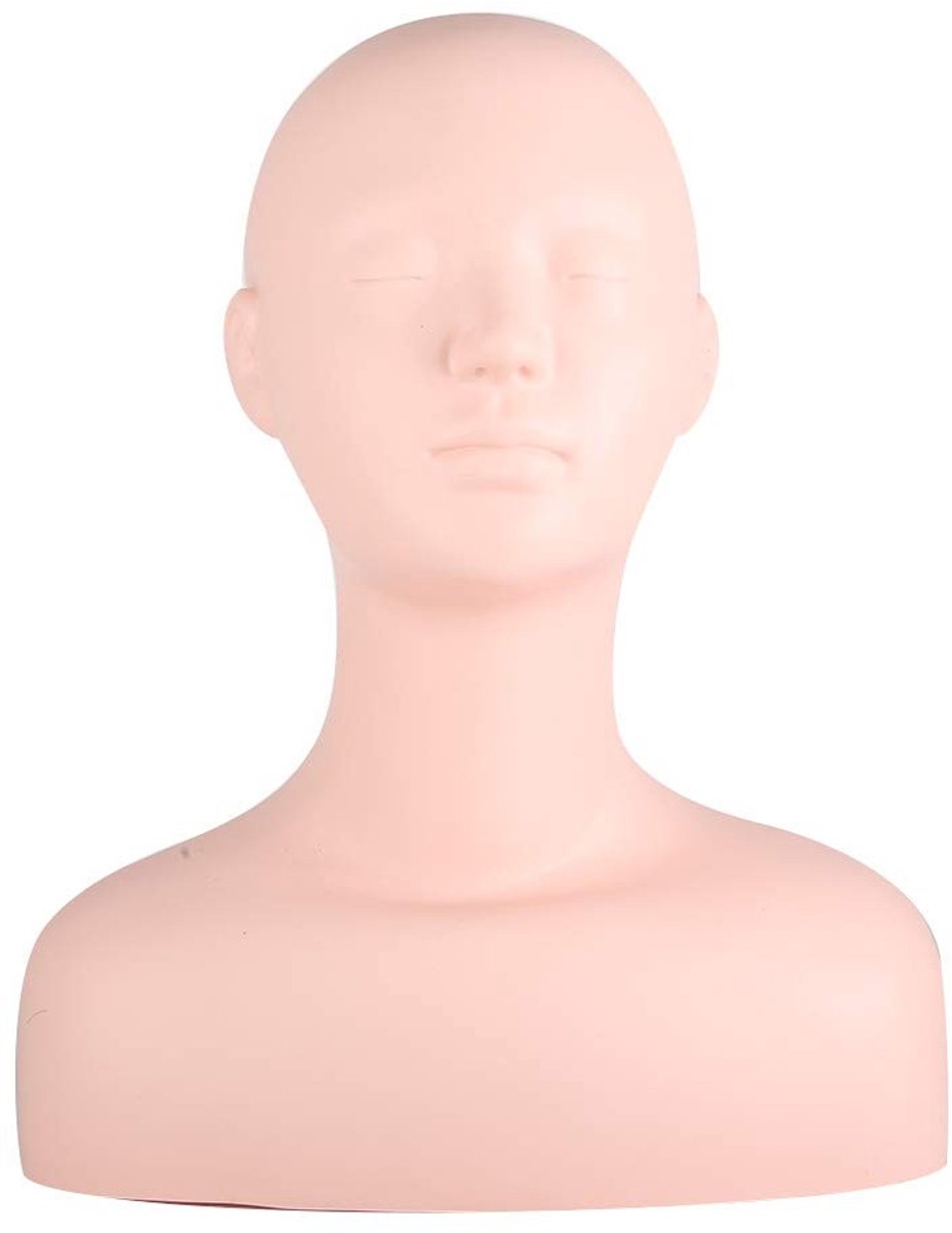 Allecto - Massage Gezicht Mannequin - Make-up Simulatie - Levensgroot en Praktisch - Geschikt voor Kappers - Cosmetologie Training - Inclusief Scho...