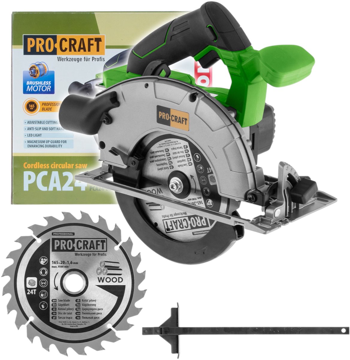 Procraft PCA24bb accu-handcirkelzaag 20 V 165 mm borstelloos Solo - zonder accu, zonder oplader