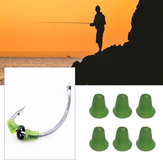 Allecto - Vishaak Aas Stop Haak Kralen - 100 Stuks - Plastic - Vishaak Stopper - Groene Kleur - Accessoires voor Sportvissen - Ideaal voor Hengelsport — afbeelding 5