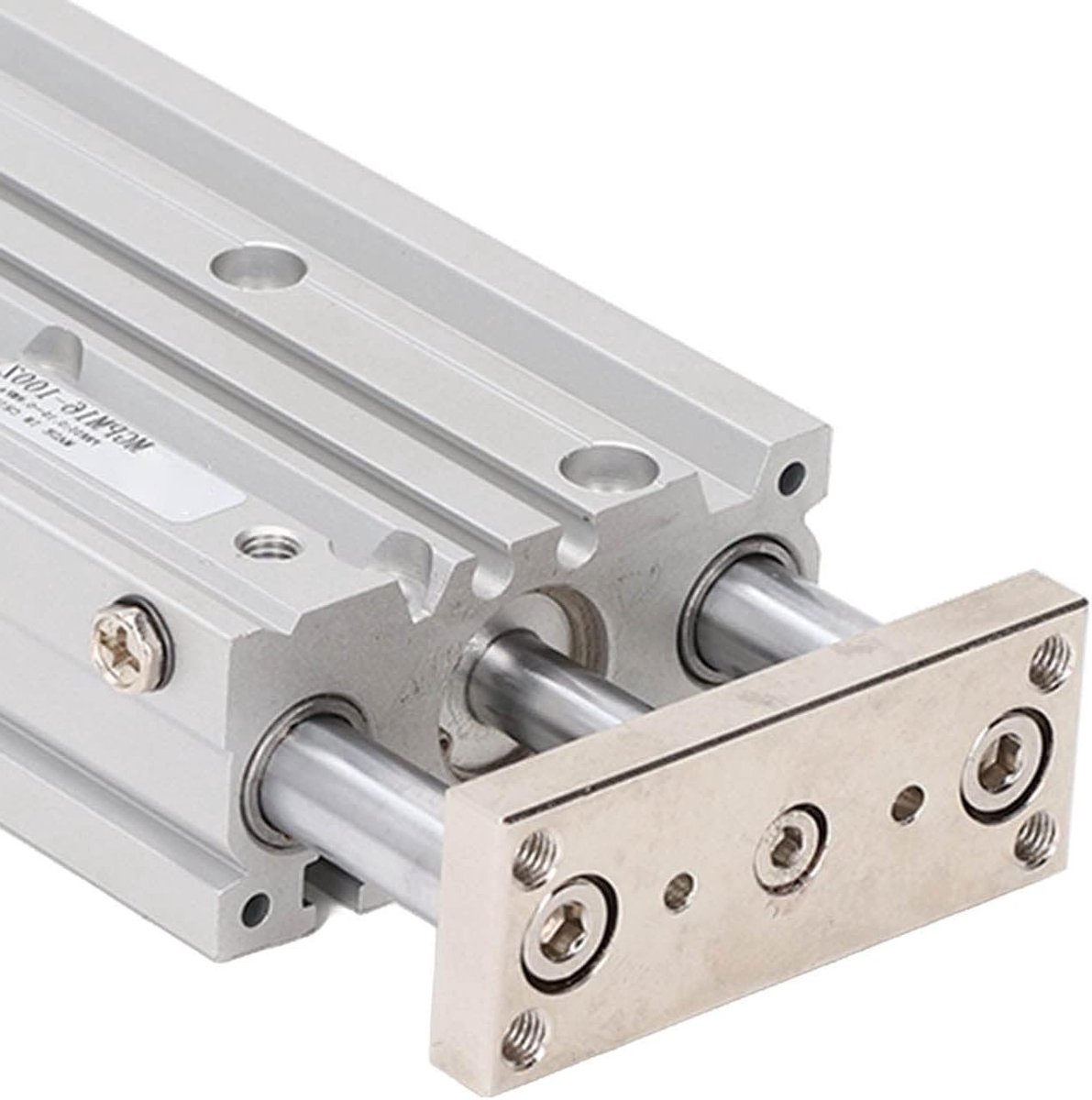 Dubbelwerkende Luchtcilinder van Aluminium, 16mm Bore, 100mm Slag, M5x0.8 Aansluiting, Pneumatische Cilinder met 3 Gidsstangen voor Industrie en Automatisering