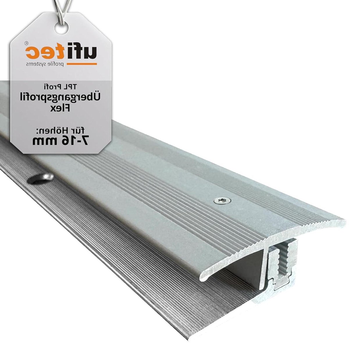 Overgangsprofiel Aluminium - Vloerprofiel Laminaat - Vloeren Afwerken - Automatische Hoogteverstelling - 35 mm Breed - Zilver