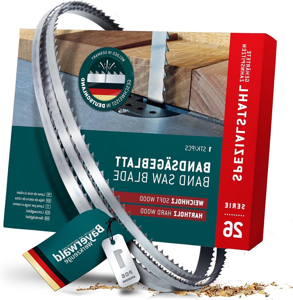 Bandzaagblad - Zaagband Hout - Hout Bewerken - Geharde Tandpunten - 1826x8x0.5 mm - Zilver
