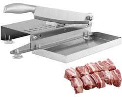 Roestvrijstalen Vleessnijmachine - Handmatige Bottensnijder met Invoerlade - Snijmachine/Hakker…