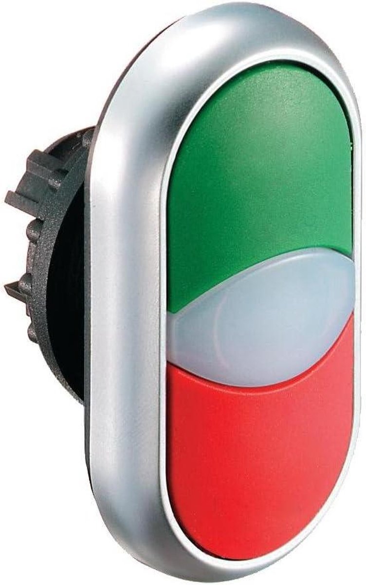 Dubbele Drukknop - Controle Schakelaar - Paneel Montage - Vlakke Knop - 22.3 mm Gatdiameter - Groen