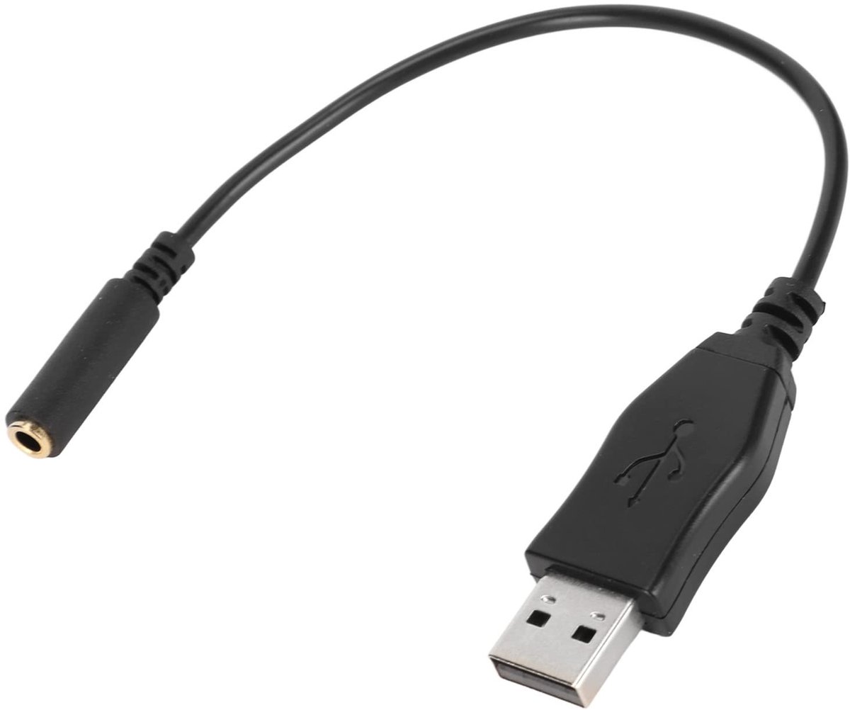 Allecto - USB A naar 3.5mm vrouwelijke hoofdtelefoonadapter - Plug & Play voor PC, PS4, PS5 en laptop