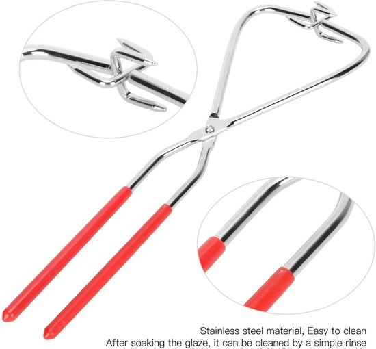 Allecto - Pottery Enamel Dipping Pliers - RVS met Rubber Handvat - 2 Stuks Pottery Tools van Merkloos — afbeelding 2