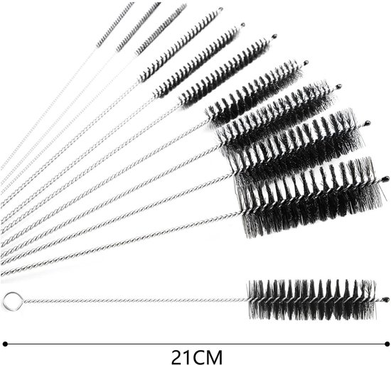 Nylon Tube Brush - Rietjesreinigingsborstel - Set van 13 - Flessenborstel - Nylon Borstel - Reinigingsborstel met Haak - Kleine Flessenborstel - Perfect voor het Reinigen van Rietjes, Glazen en Toetsenborden van Merkloos — afbeelding 5