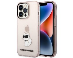 Karl Lagerfeld Ikonik Choupette Serie - Hardcase Etui - Różowy - iPhone 14 Pro Max