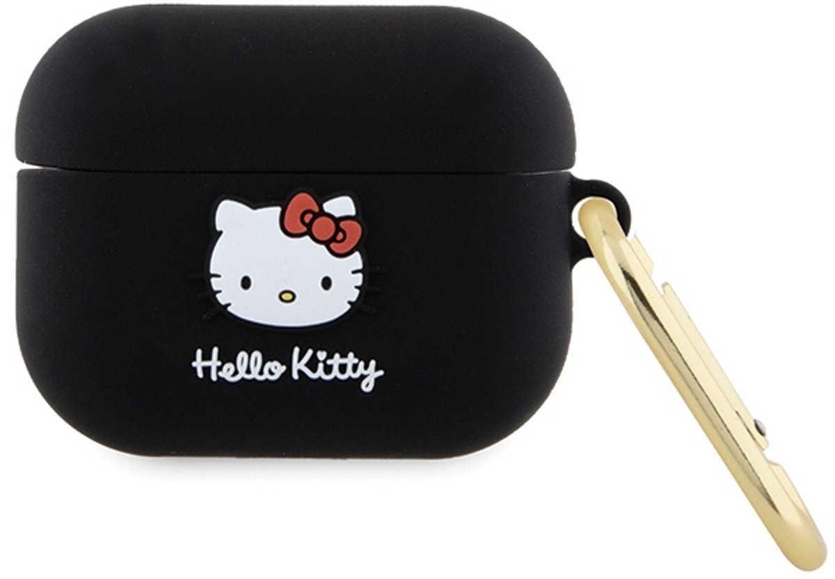 Hello - Kitty - Siliconen 3D Kitty Hoofdhoes voor AirPods Pro - zwart