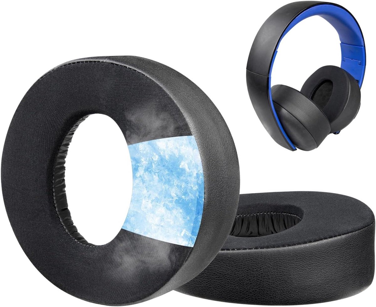 Vervangende Cooling Gel Oorkussens voor Sony PS4 Gold Wireless Headset, Comfortabele en Ademende Oorkussens voor Langdurig Gebruik