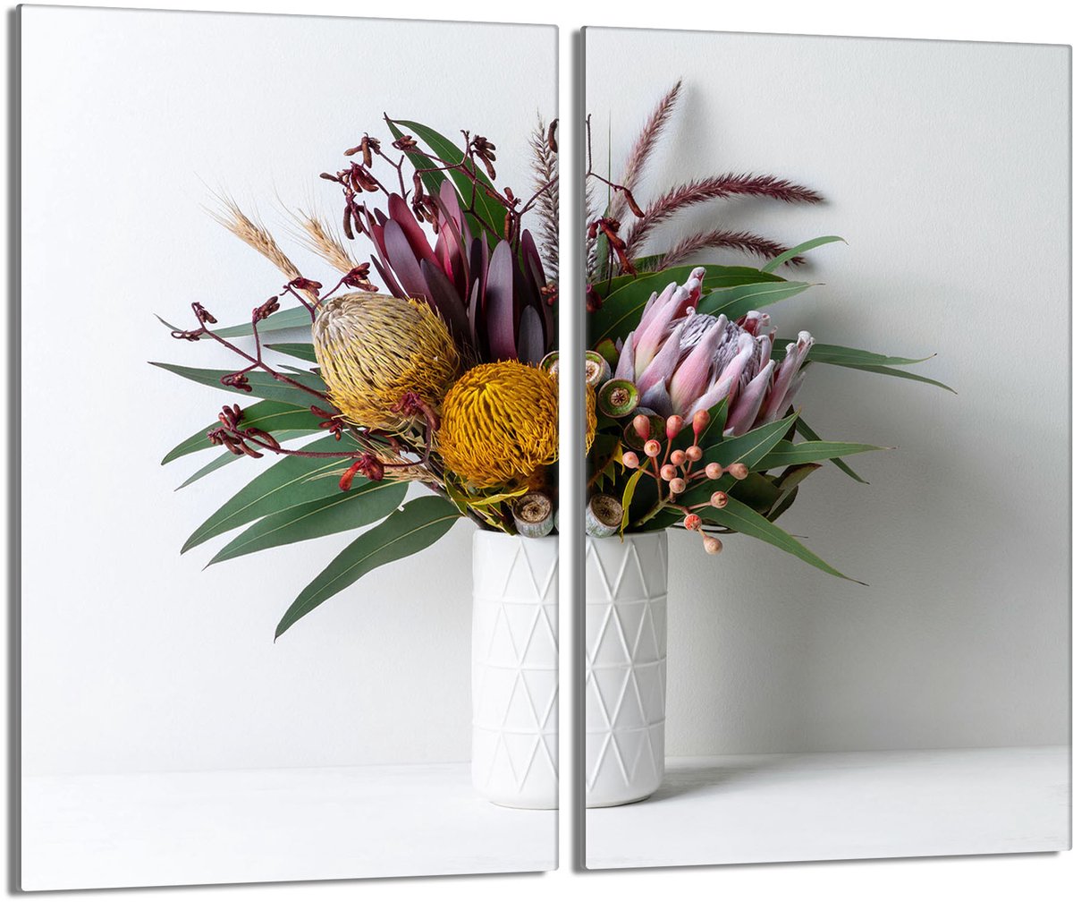 TMK ArtDeko - Snijplank - Kookplaat Bescherming - Kleur Bloemen - 2x 30x52 cm