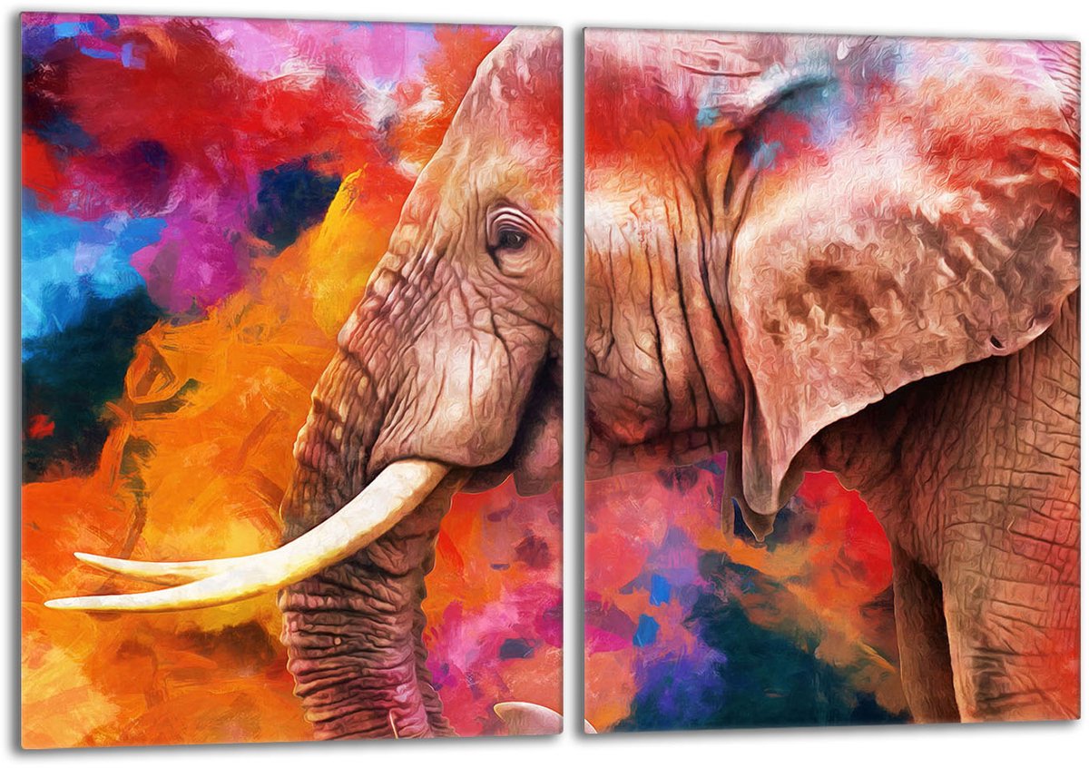 TMK ArtDeko - Snijplank Serie - Glasplaat Bescherming - 40x52 cm - Olifant Design