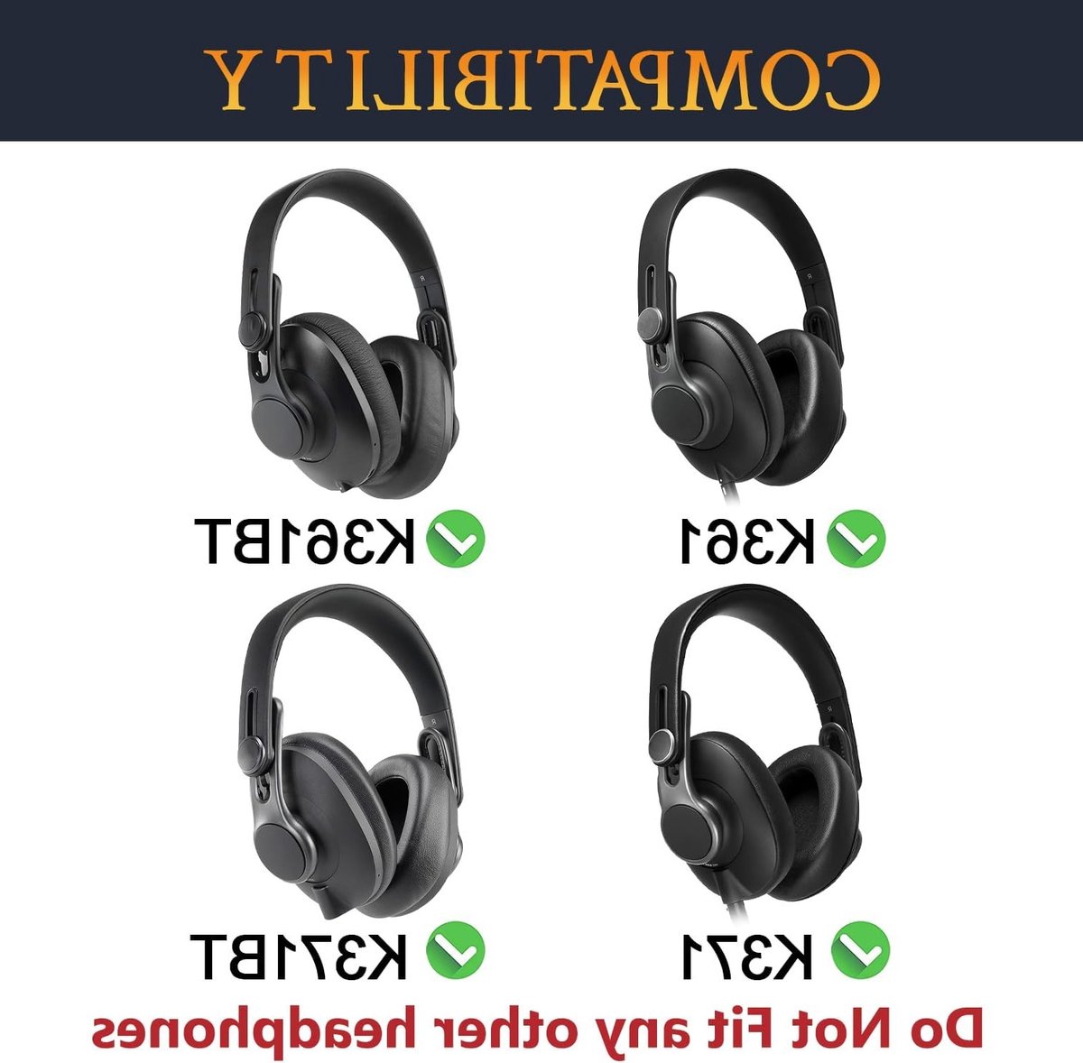 Vervangende Oorkussens voor AKG K361, K371 Hoofdtelefoons - Zachte Kunstlederen Earpads met Geheugenfoam voor Comfort en Geluidsisolatie