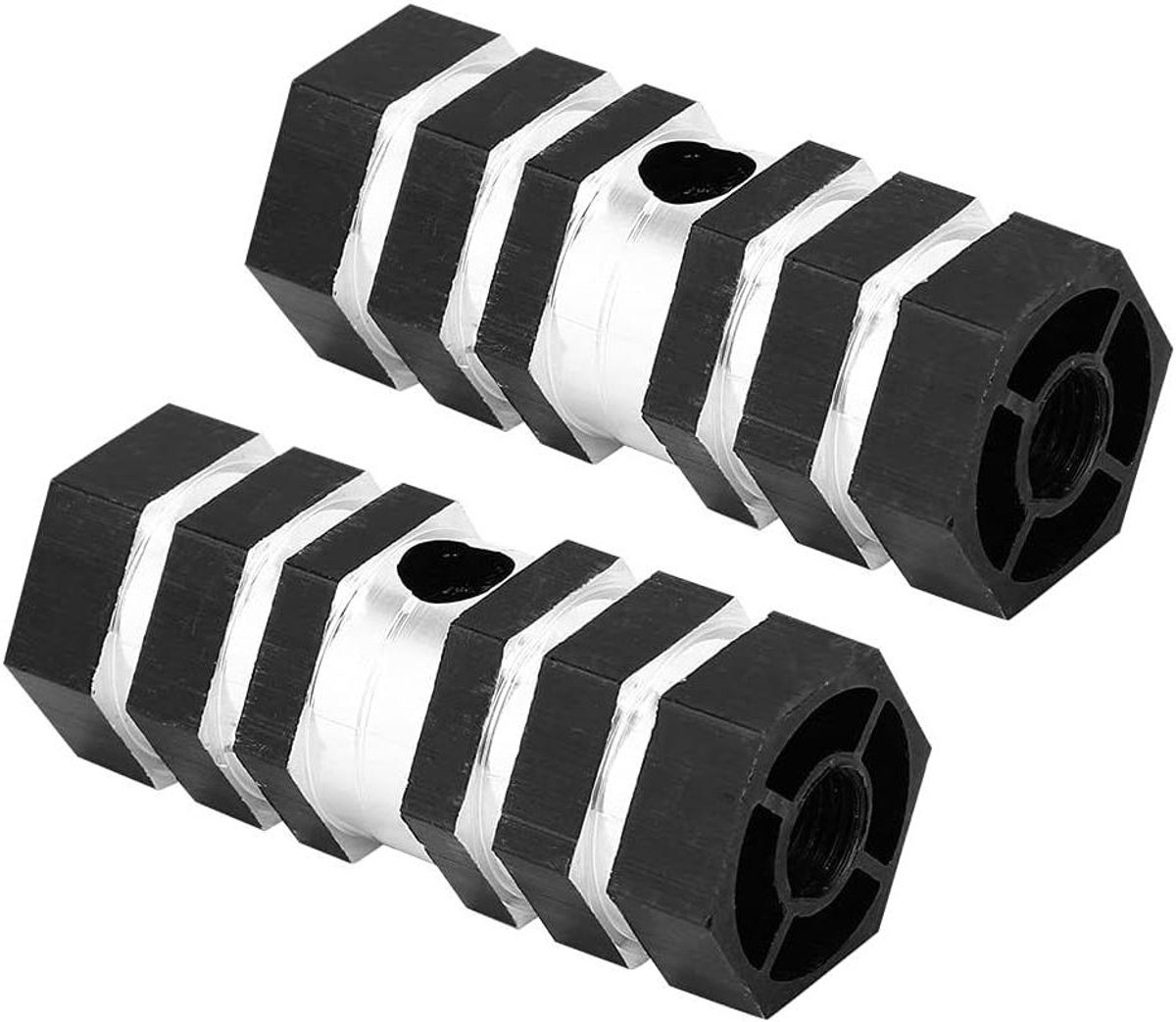 Fietssteunen Aluminium - Voetsteunen Achteras - Fiets Stunts - Antislip Groeven - 6.5 cm Lengte - Zwart