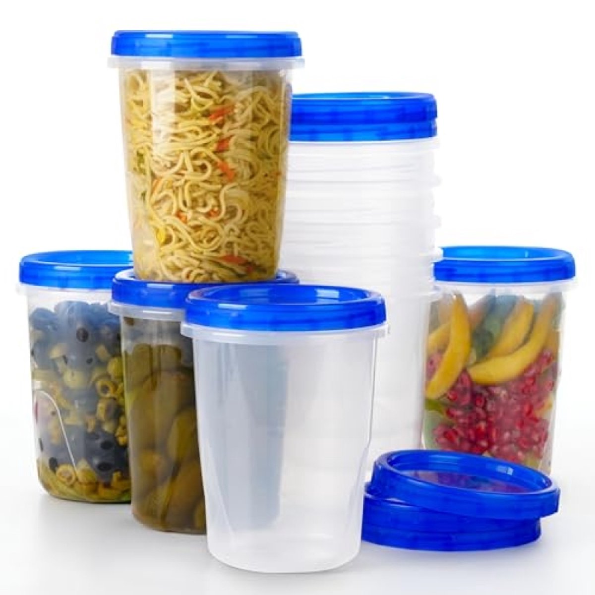 Voedsel Opslag Containers met Draaideksel (10 pak) - 1 L BPA-vrij Opslagcontainer voor Soep & Meer - Maaltijd Prep Diepvries Opslag - Lekvrij