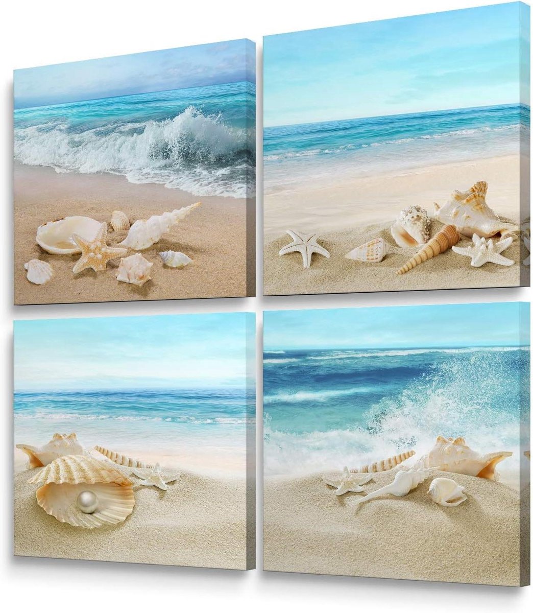 Canvas Muurkunst Set - Schilderij Set Wanddecoratie - Woonkamer Decoreren - 4-Panels Giclee Print - 4x 30x30 cm