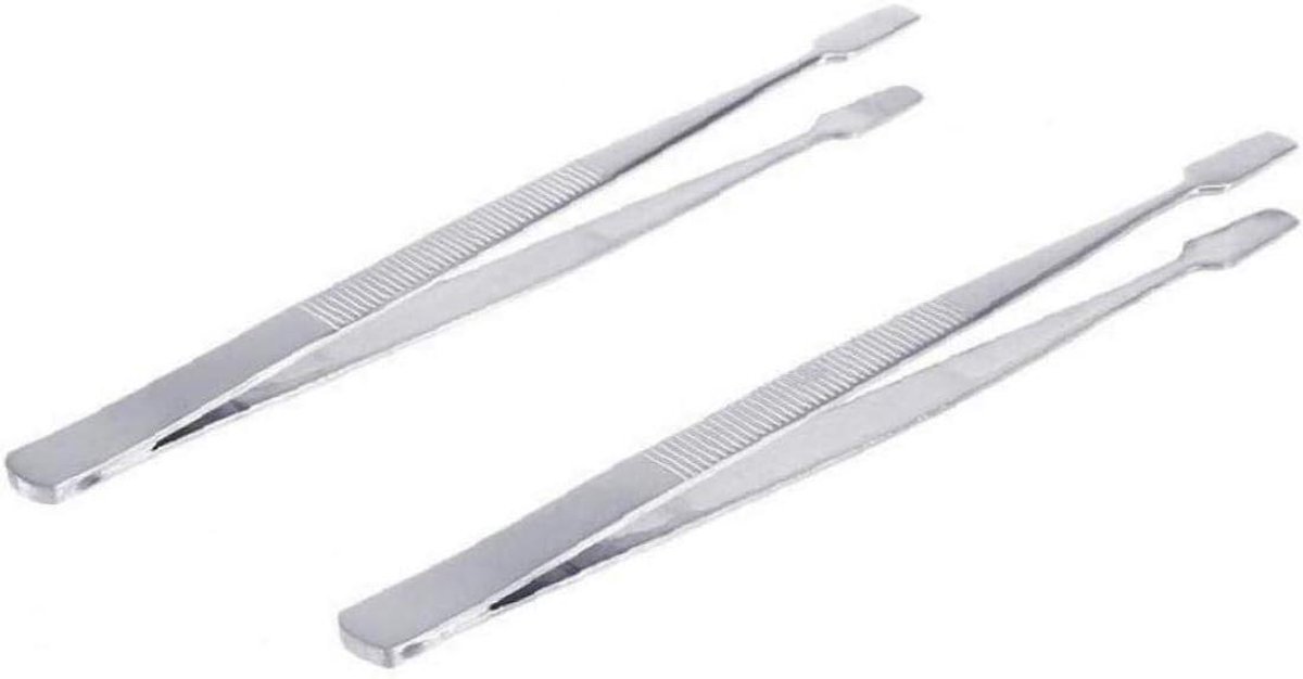 Stempel Pincet - Verzamel Pincet - Stempels Hanteren - Platte Paddle Eind - 10 Gram - Zilver