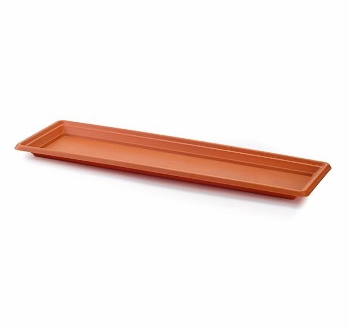 Plasticforte Plantenbak water onder opvangschaal - terracotta - rechthoek - 59 x 19 cm - Bloembakken