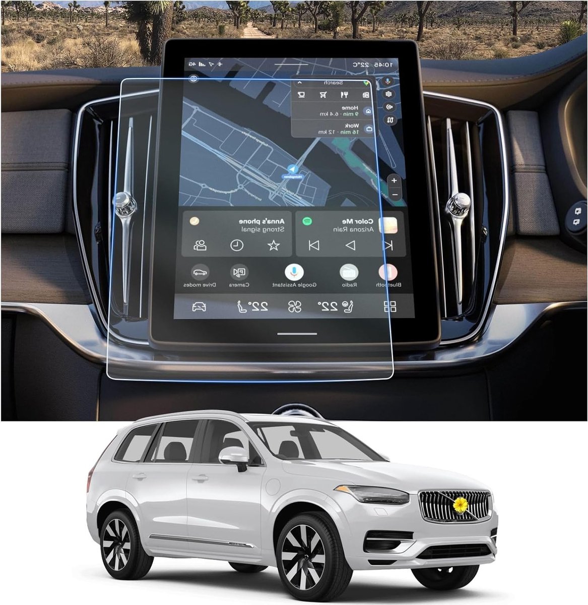 2-Pack Navigatie Screen Protector voor Volvo XC90 2025 2026 - 11.2 Inch Anti-Scratch Nano Film, 6H Krasbestendig en Beschermend Accessoire voor Hybride Recharge