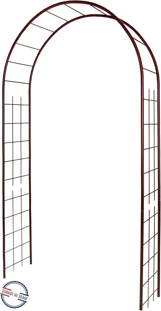 Tuinboog met Rooster - Klimplantboog Metaal - Tuin Decoratie - Eenvoudige Montage - 130 x 250 cm - Antiek IJzer