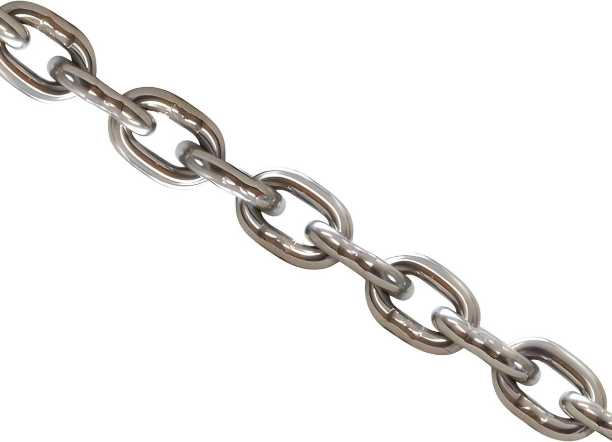 Ankerketting Roestvrij Staal - Ketting Boot - Watersport Gebruik - AISI 316 Materiaal - 1/4 inch - Zilverkleurig
