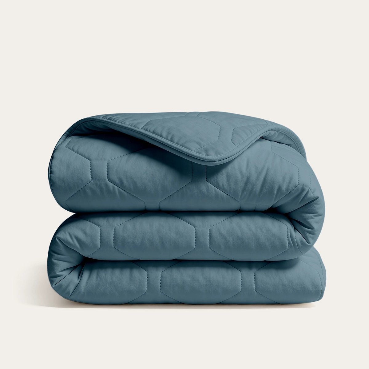 HappyBed Dekbed zonder overtrek 240x220 - Bedrukt dekbed zonder hoes - Hoesloos Dekbed met Print - Wasbaar - Lits Jumeaux - Bluestone
