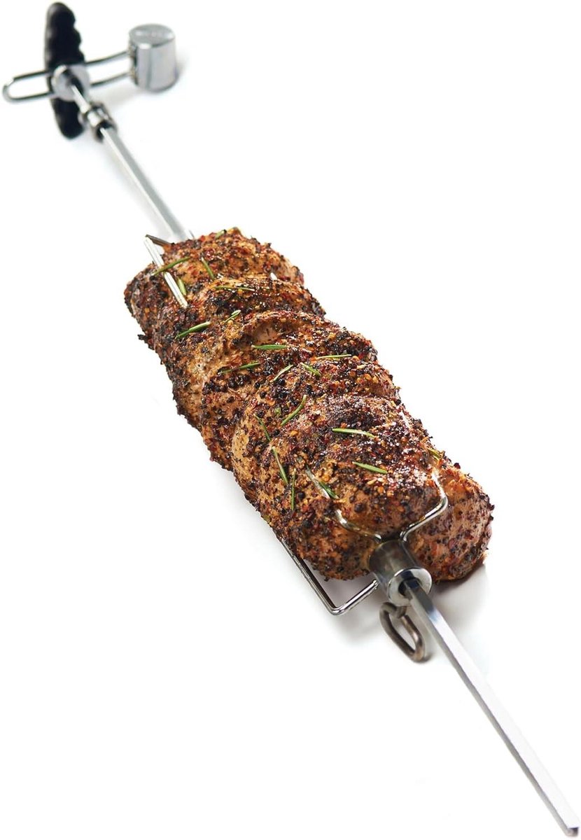 Rotisserie Set - Spit Grill - Gelijkmatig Grillen - Universele Pasvorm - 95 cm Lengte - Zwart