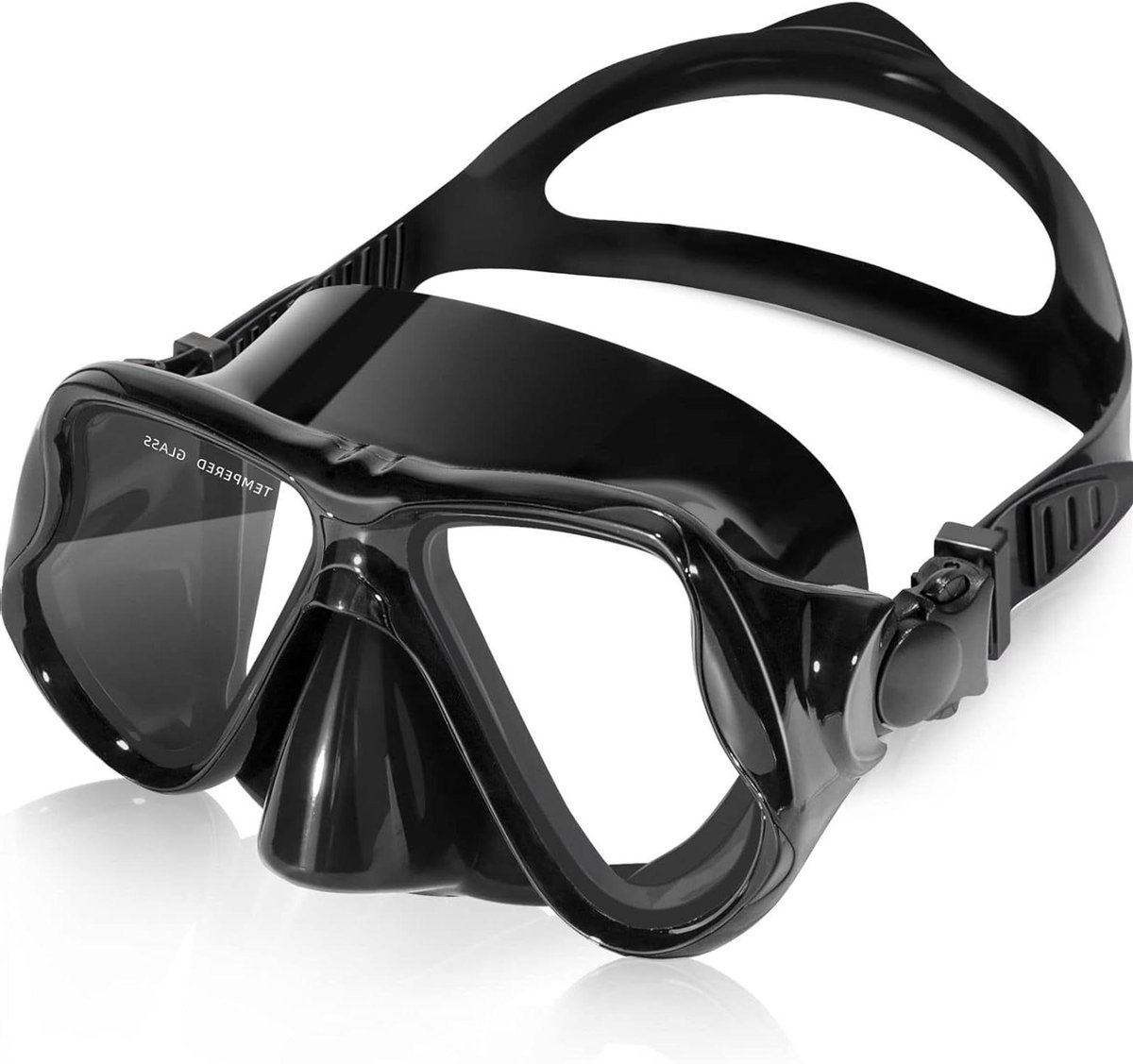 Zwembril Duikmasker - Snorkelmasker Vrijduiken - Onderwater Ontdekking - 180 Graden Panoramisch Zicht - 19 cm - Zwart