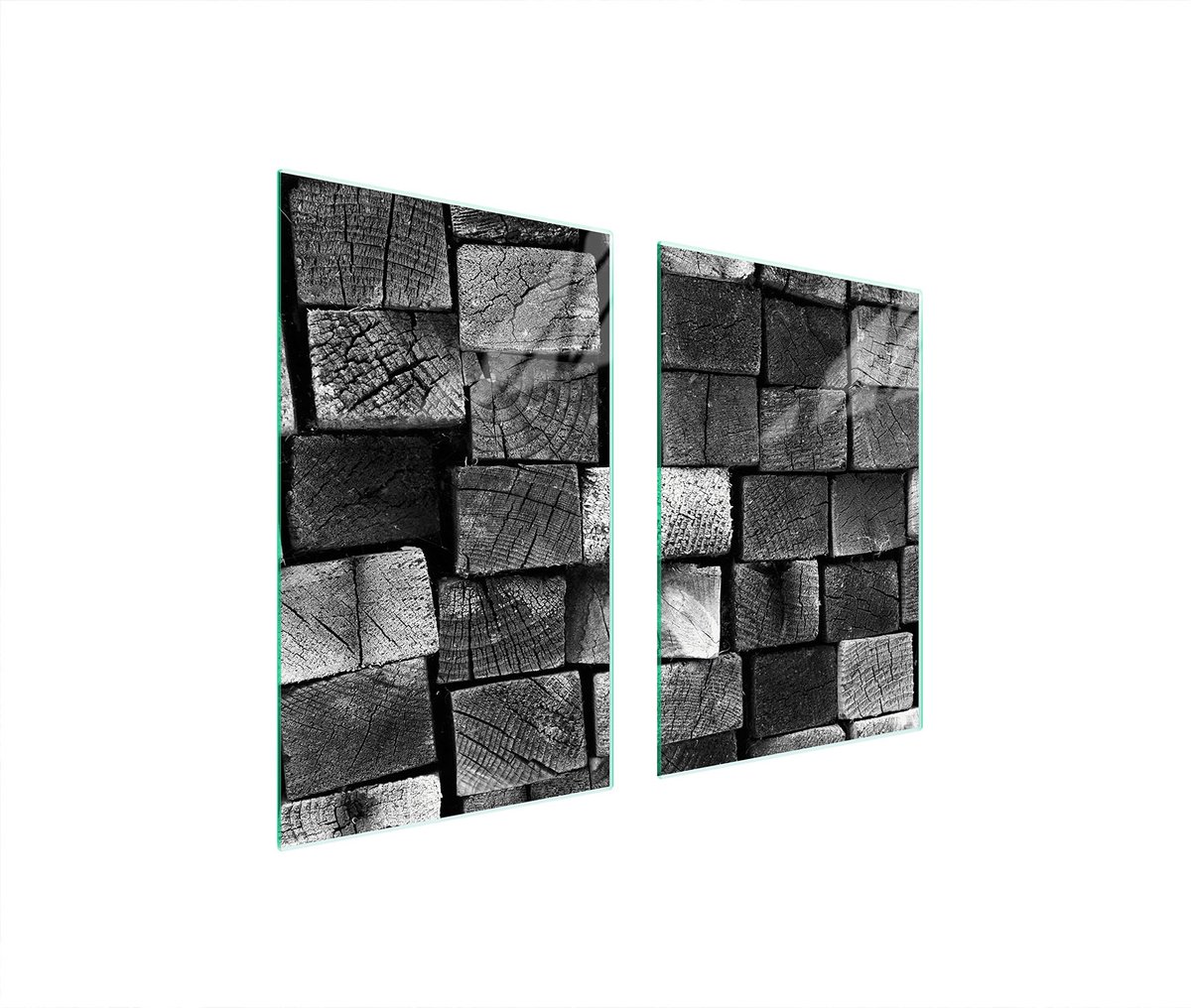 TMK ArtDeko Serie - Glas Beschermer - 65x52 cm - Houtpatroon - Hittebestendig
