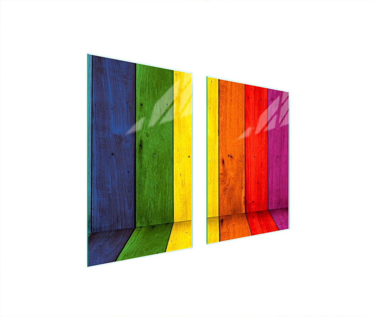 TMK ArtDeko Serie - Beschermplaat Glas - Kleurrijk - 65x52 cm