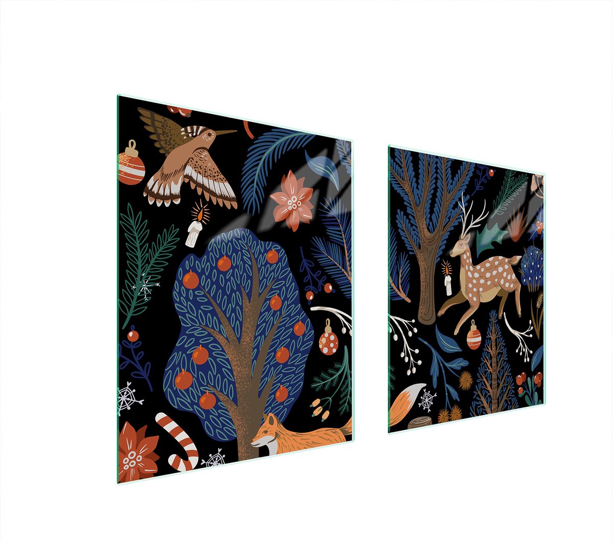 TMK ArtDeko - Serie - Beschermende Glasplaat voor Kookplaat - 85x52cm - Dieren