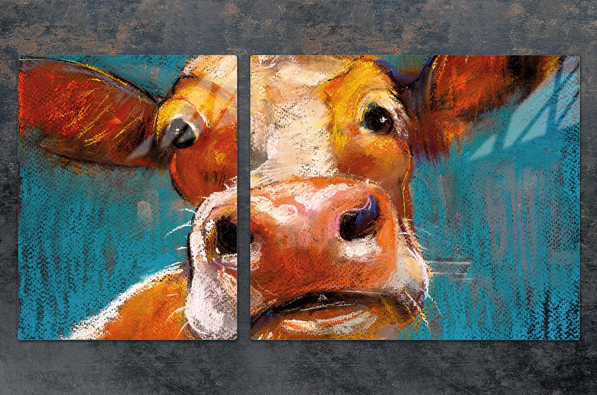 TMK ArtDeko Serie - Snijplank - Kraakbestendige Glasplaat - Koeienontwerp
