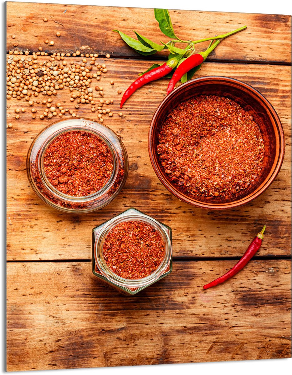 TMK ArtDeko Chilli - Glazen Snijplank - 40x52 cm - Antibacterieel - Hittebestendig
